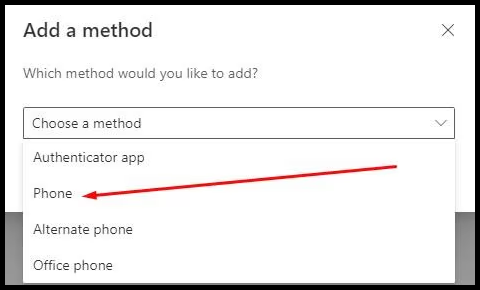 This picture shows how to Choose Phone or Office Phone