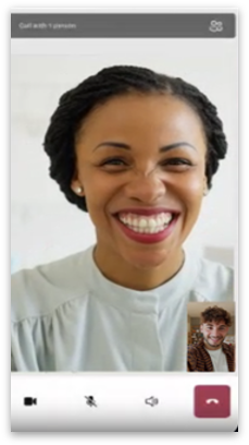 This picture shows receive the notification, join the call from inside Identity Pass