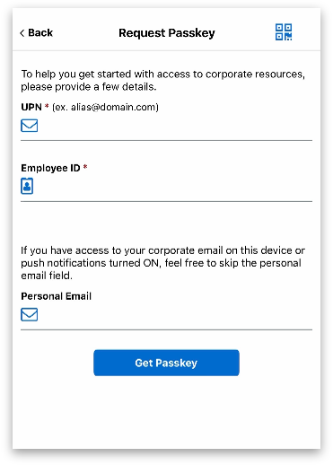 This picture shows temporary Access Pass