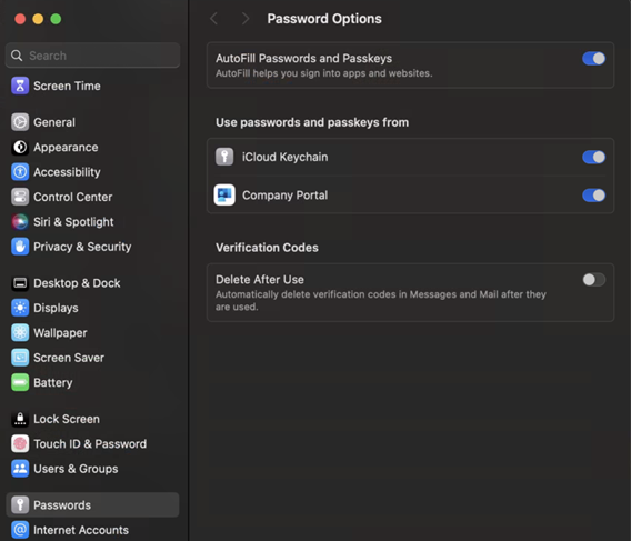 This picture shows Entra ID passkey has been successfully setup