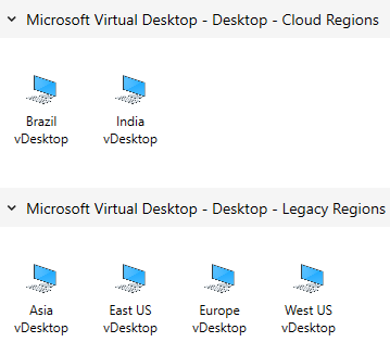 This picture shows to Select the vDesktop icon in the region that's geographically closest to you