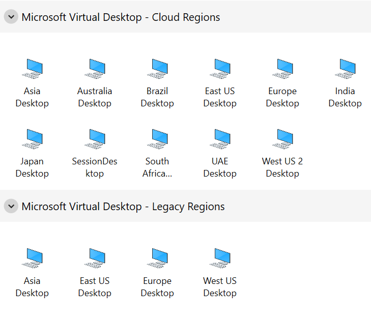 This picture shows to Select the vDesktop icon in the region that's geographically closest to you